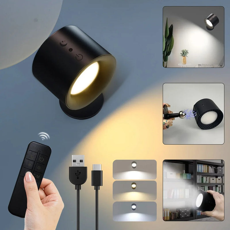 Iluminação de Parede com LED - Luminária de Cabeça Dupla com Controle Touch!