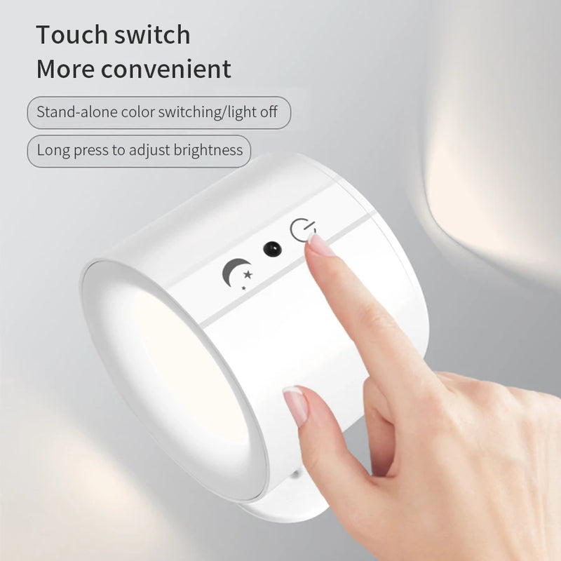 Iluminação de Parede com LED - Luminária de Cabeça Dupla com Controle Touch!