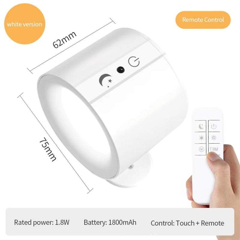 Iluminação de Parede com LED - Luminária de Cabeça Dupla com Controle Touch!