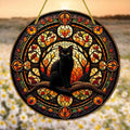 "Decoração de gato preto ao luar, ideal para interior e quintal. O presente perfeito para amantes de gatos.